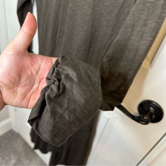 Toad & Co Horny Toad Brown Organic Cotton Blend Longsleeve Dress Sz M Lagonlook - Picture 4 of 6